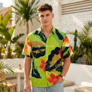 Summer Shirt Rayon Hand Painted Handmade in Bali